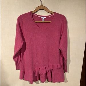 Isaac Mizrahi Live Cashmere Sweater- Heather Rose - Size - 3X (A004)